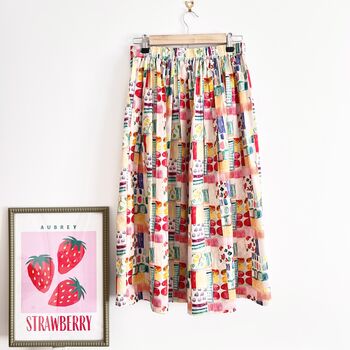 Garden Print Cotton Fabric Skirt, 5 of 6