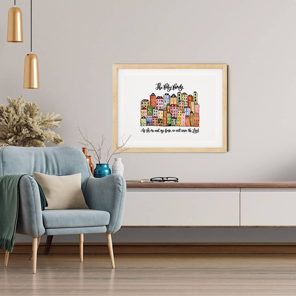 Personalised As For Me And My House Illustration Print By Izzy & Pop