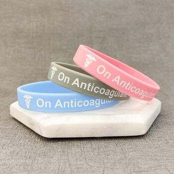 On Anticoagulant Silicone Medical Alert Wristband, 2 of 9
