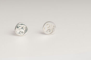 Om Sterling Silver Tactile Stud Earrings, 4 of 12