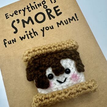 Personalised Smore Campfire Crochet Birthday Card Handmade, 12 of 12