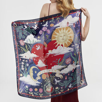 Freya Narrative Navy Square Scarf, 2 of 4