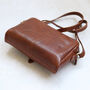 Leather Crossbody Bag With Pocket, Tan, thumbnail 5 of 6