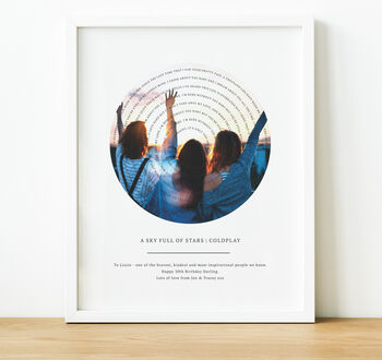 Personalised Record Player Song Lyrics Print Birthday Gift, 2 of 7