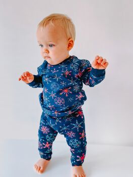 Organic Christmas Snowflake Leggings, 2 of 3