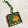 Nasturtium Hand Embroidered Framed Keepsake, thumbnail 1 of 6