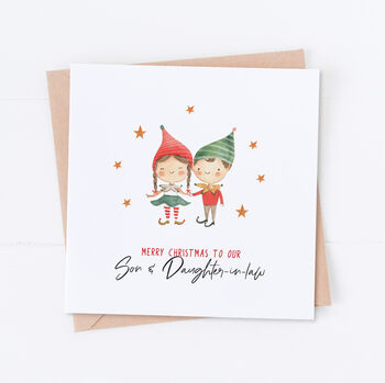 Elf Couple Christmas Card, 2 of 8
