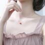 Sterling Silver Red Heart Pendant Necklace, thumbnail 2 of 6