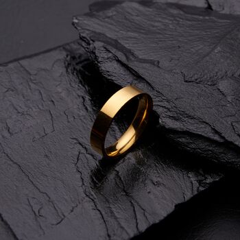 Gold Engraved 5mm Band Ring, 5 of 11