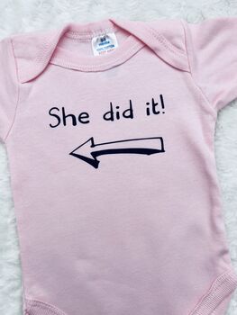 He Did It, She Did It Twin Baby Vests, 8 of 9