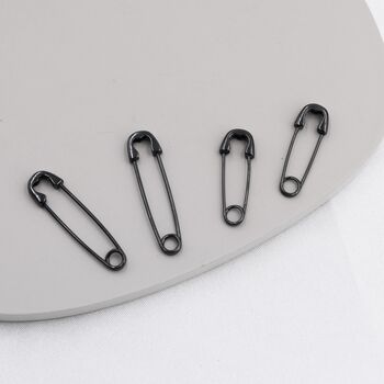 Safety Pin Hoop Earrings In Sterling Silver, 4 of 12
