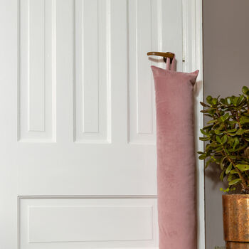 Luxury Velvet Draught Excluder English Rose Pink, 3 of 4
