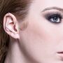 Gold Plated Silver Zig Zag Zirconia Minimalist Ear Cuff Earring, thumbnail 2 of 4