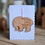 Personalised New Baby Hanging Elephant Decoration Card, thumbnail 1 of 4