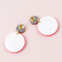 Neon Statement Earrings, Pink And Orange Acrylic Jewellery, thumbnail 3 of 6