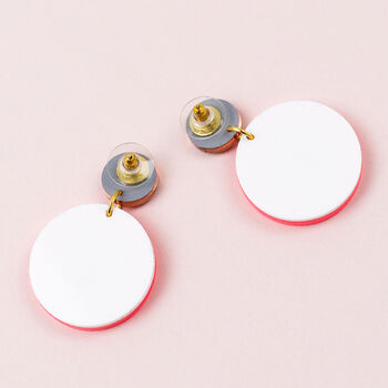 Neon Statement Earrings, Pink And Orange Acrylic Jewellery, 3 of 6