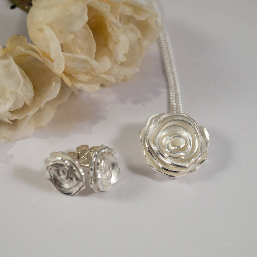 Sterling Silver Rose Pendant By Fragment Designs | notonthehighstreet.com