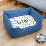 Personalised Luxury Blue Comfort Dog Bed, thumbnail 2 of 12