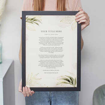 Use Your Own Words Personalised Floral Poem Print, 4 of 7