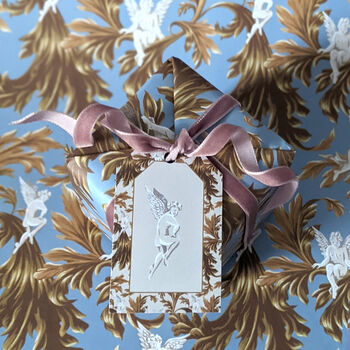 Christmas Wrapping Paper Set Cherub Design, 6 of 10