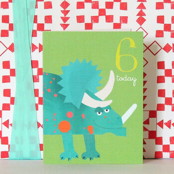 Mini Dinosaur 6th Birthday Card, 4 of 4
