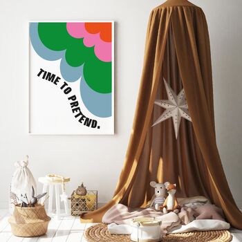 Time To Pretend Retro Nursery Giclée Art Print, 3 of 4