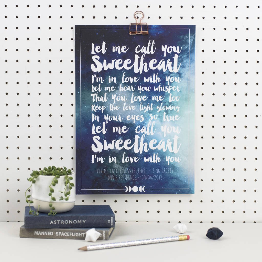 Personalised Favourite Song Lyrics Or Quote Print, 1 of 11