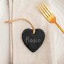 Personalised Slate Heart Christmas Decoration Or Favour, thumbnail 2 of 2