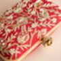 Amna Red Silk Clutch, thumbnail 4 of 4