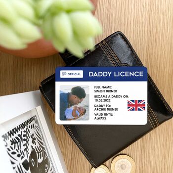 Personalised Dad Licence Metal Wallet Card, 2 of 3