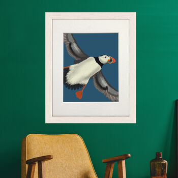 Puffin In Flight Art Print Framed Or Unframed, 2 of 7