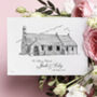 Wedding Venue Black And White Hand Drawn Illustration, thumbnail 2 of 2