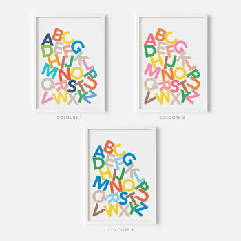 Colourful Alphabet Letters Educational Kids Print, 4 of 10