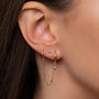 Gold Dangling Earrings, Chained Earrings, Jewellery Gift For Her, thumbnail 1 of 7