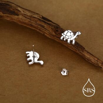 Sterling Silver Tortoise Stud Earrings, 5 of 12