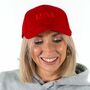 Embroidered Love Slogan Cap, thumbnail 1 of 4