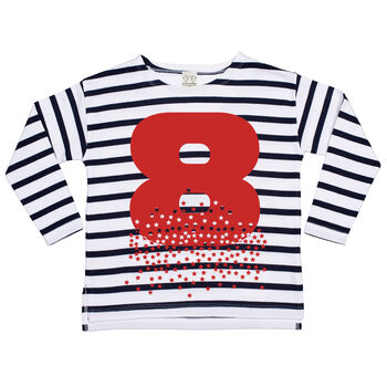 Age Number One To Nine Stripy Tshirt, 11 of 12