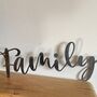 'Family' Metal Word Sign Wall Art Decoration, thumbnail 7 of 9