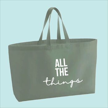 All The Things Premium Canvas Oversized Tote Bag, 6 of 10