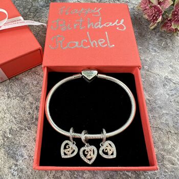 21st Birthday Charm Personalised Silver Gift For Her, 8 of 9