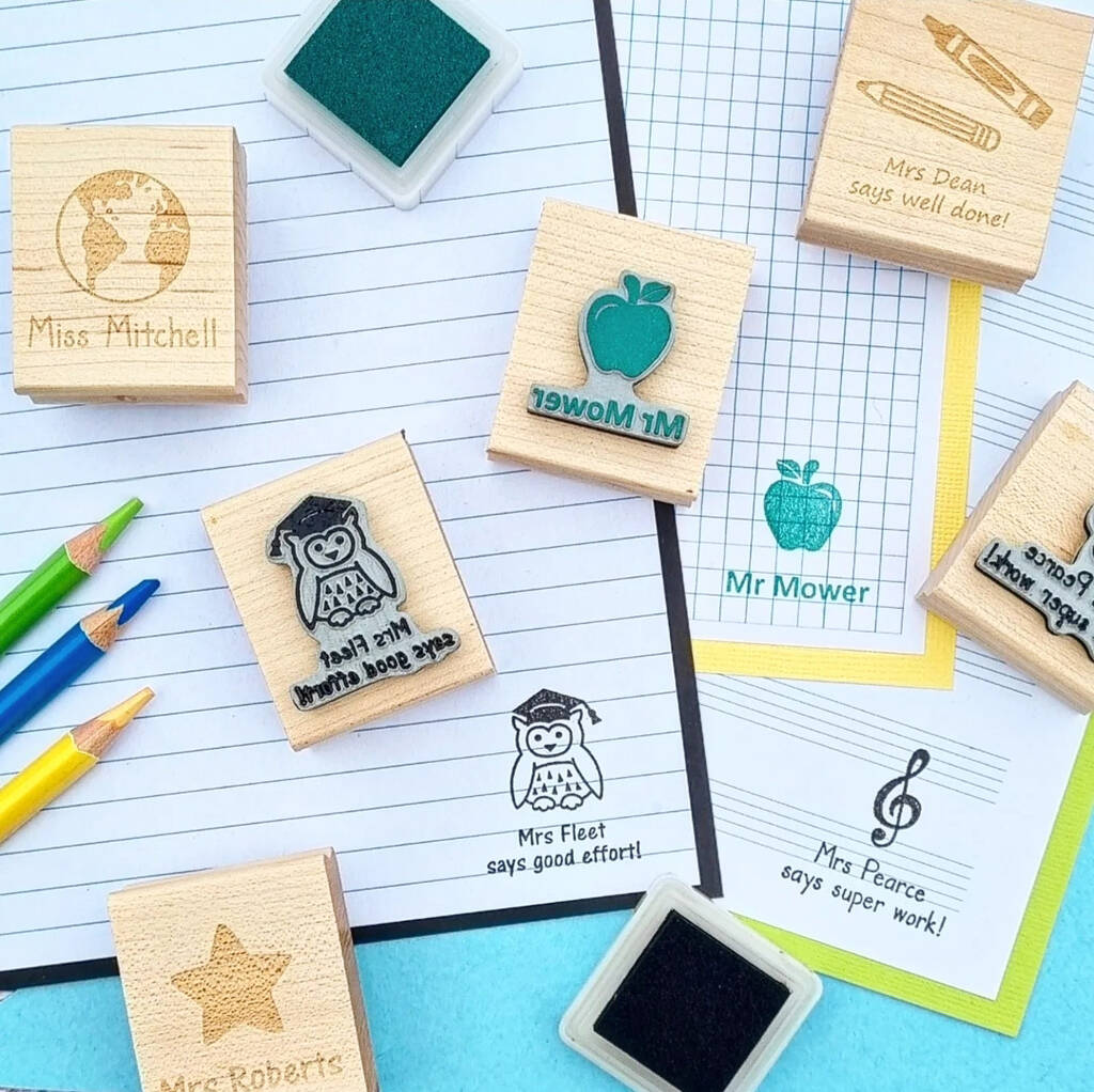 Teacher Gift Personalised Rubber Stamp, 1 of 5