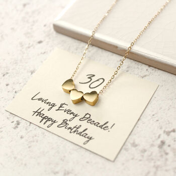 30th Birthday Hearts Necklace, A Heart For Every Decade, 4 of 10
