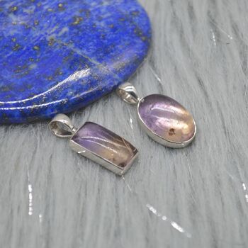 Ametrine Pendant: Sterling Silver, Purple Gemstone, 5 of 6