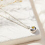 Molten Orb Large Cz Birthstone Necklace, thumbnail 3 of 9