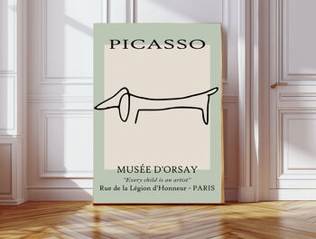 Picasso Cat And Dog Line Drawing Set Of Two Art Prints, 4 of 4