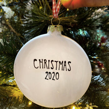 Personalised Hand Painted Wreath Christmas Tree Bauble, 2 of 2
