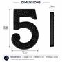 Black Solid Brass House Number Five Plaque, thumbnail 7 of 8