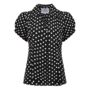 Judy Blouse In Black Polka Vintage 1940s Style, thumbnail 1 of 2