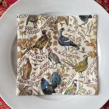 Game Bird Napkins Luncheon Christmas Tableware X 20, 2 of 4