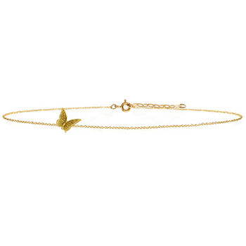 Butterfly Choker Necklace Gold Vermeil/Silver, 4 of 6